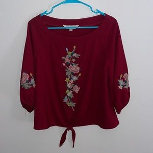 Davi and Dani Embroidered Floral Top